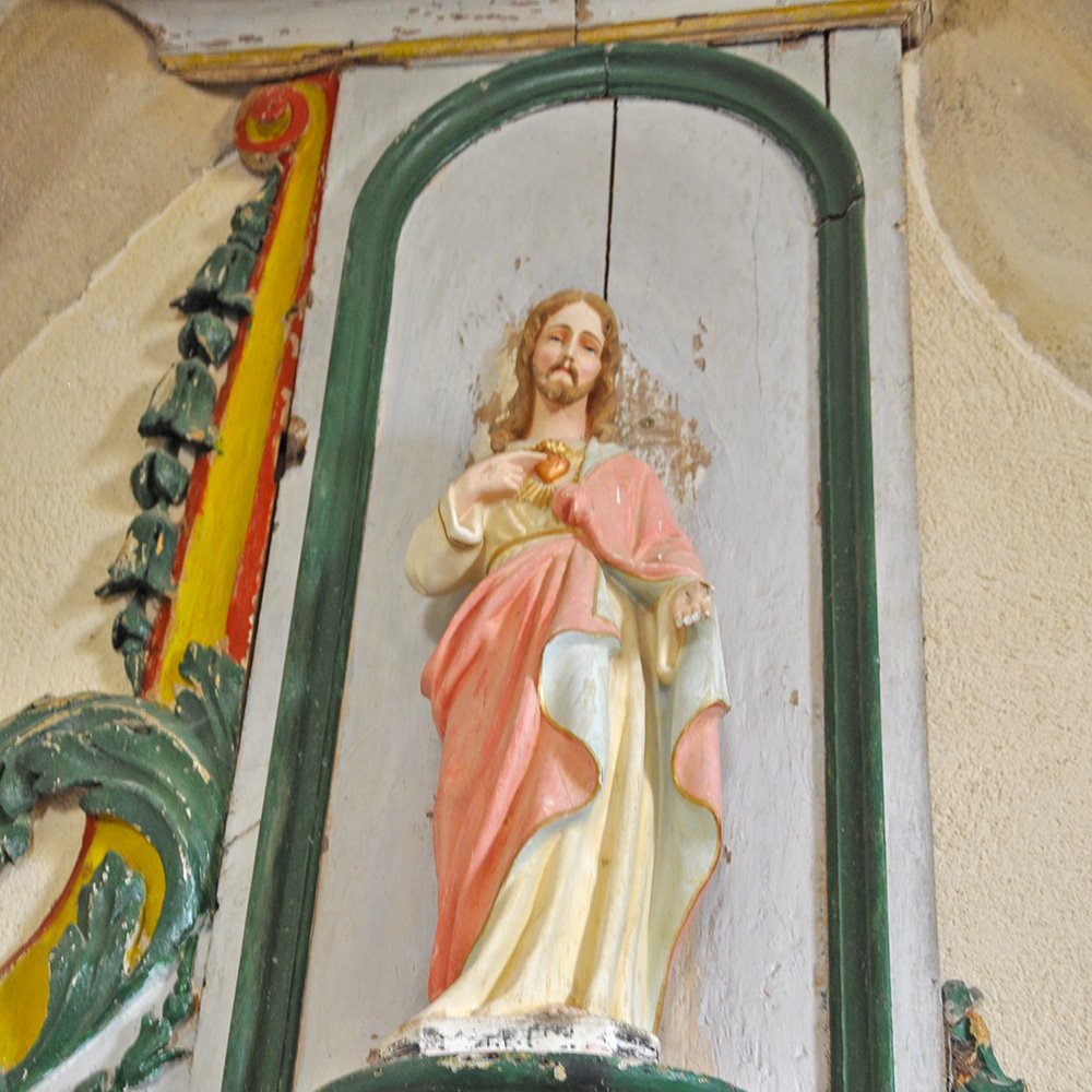 Sculpture à gauche du retable de l'église de Saint-André de Clauzelles - Arnaud Villefranque