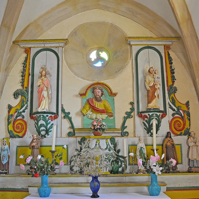 Vue générale du retable champêtre de l'église de Saint André de Clauzelles - Arnaud Villefranque