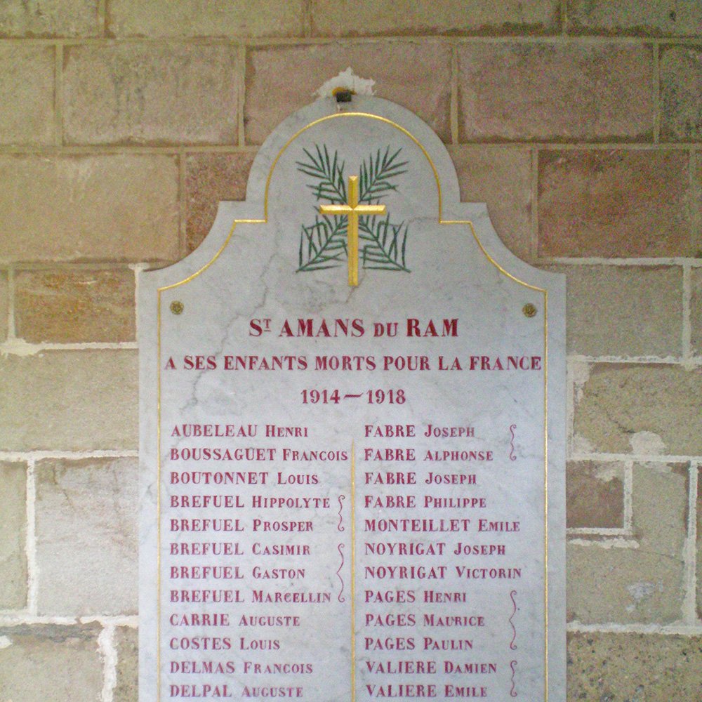 Plaque commémorative de Saint-Amans du Ram - Arnaud Villefranque