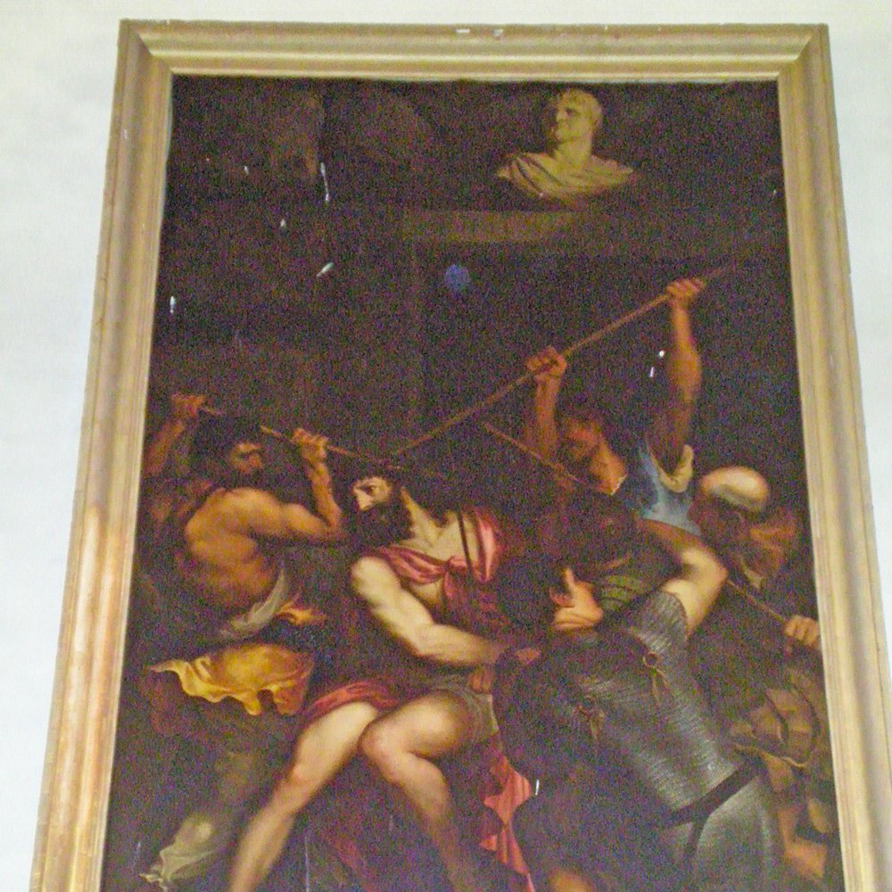 Vue générale du tableau : Le cHrist couronné d'épines dans l'église Saint-Pierre et Saint-Paul de Vezins-De-Lévézou - Arnaud Villefranque